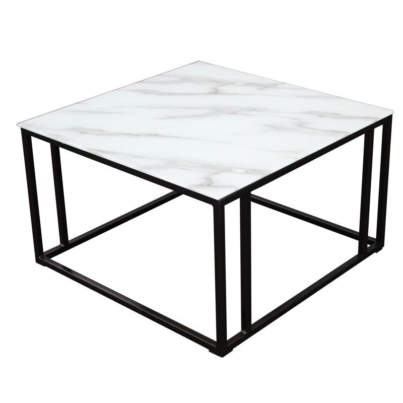 Magnani 75cm Glass Top Console Table, Black