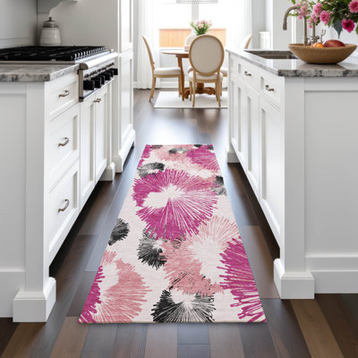 Machine Washable Indoor/Outdoor Colman ACN2132 Floral Rug