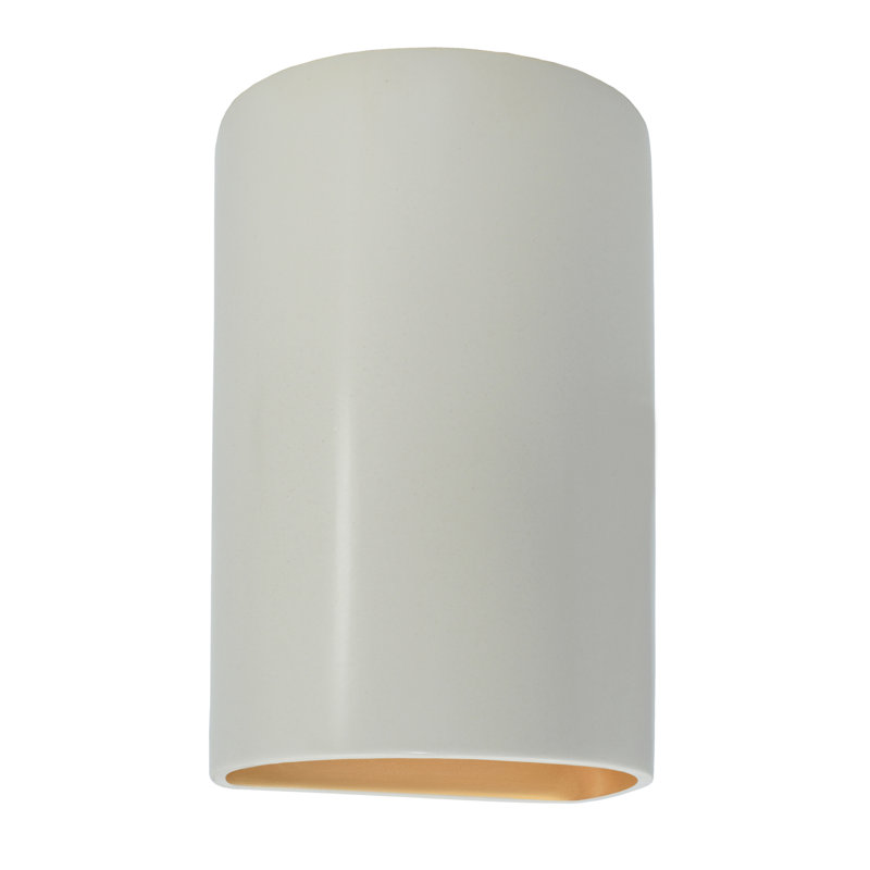 Ambiance Collection™ Outdoor Flush Mount, Matte White/Champagne Gold, LED, 12.5" H x 7.75" W x 4" D