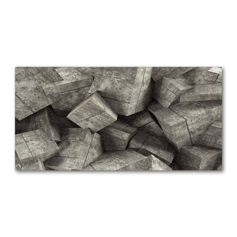 Concrete Cubes - Print, Canvas, 50cm H x 100cm W x 2cm D