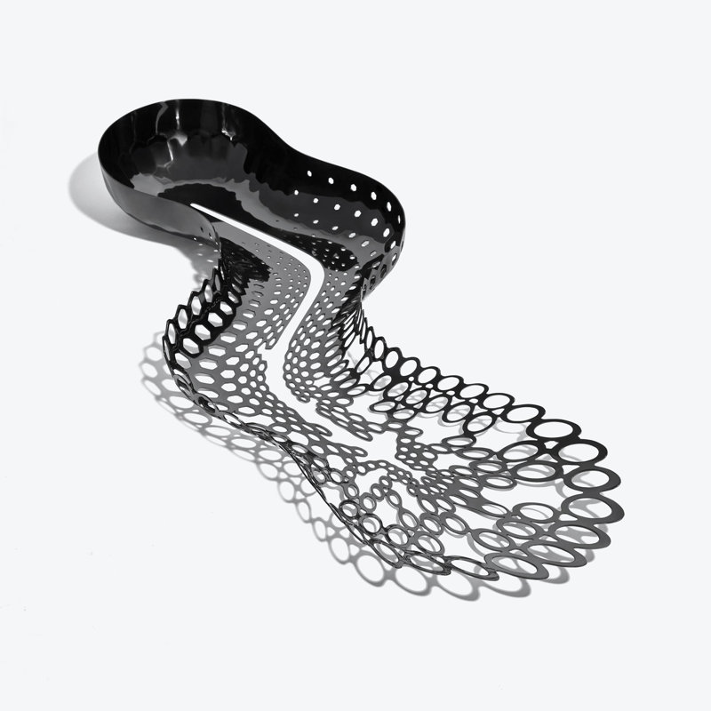 Cell Centerpiece, Black, Black Stainless Steel