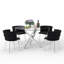 Ensemble de salle à manger Ayron, table de salle à manger avec pieds croisés et chaise de salle à manger en velours-2106894657-2106894669-2107037483