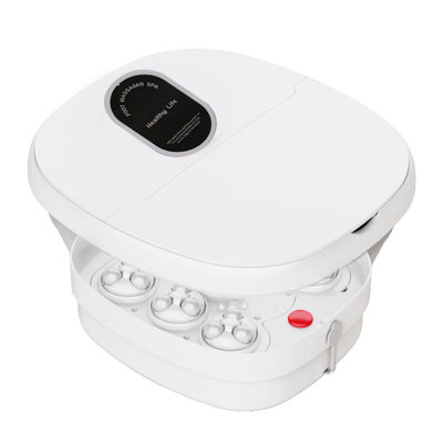 Collapsible Foot Spa with Heat Bubble Red Light Timer Function Temperature Control Compact Size Stress Relief Foot Bath Massager