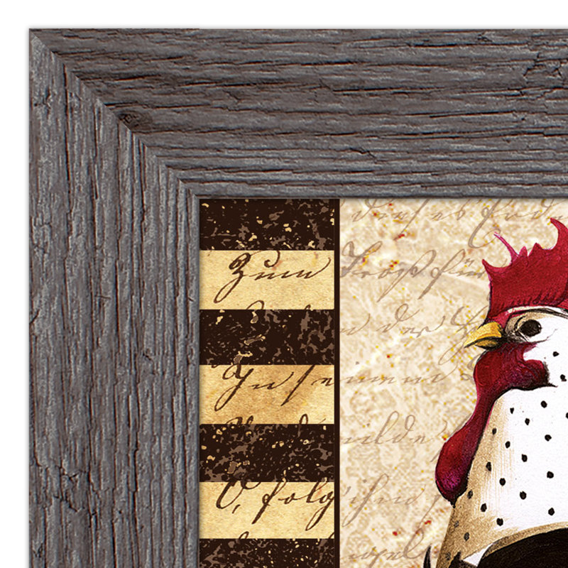 Rooster In Pants, reproduction encadrée, H 14 po x l 11 po x P 0,75 po