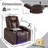 34.25"W Faux Leather Recliner, Reading Light, USB, Arm Table & Console Box, Cup & Phone Holder-2059867788
