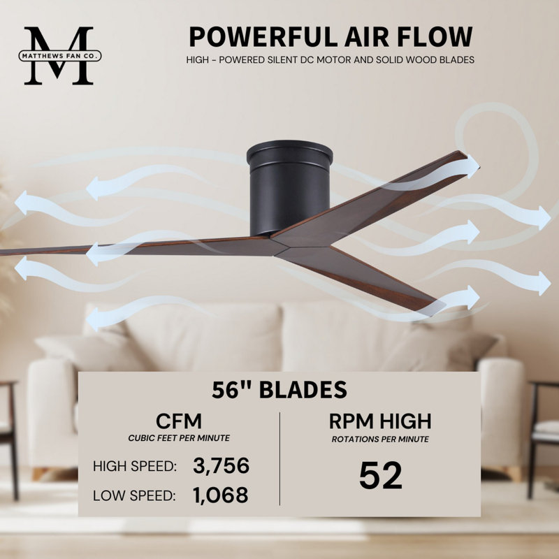 Eliza Ceiling Fan, Walnut Tone, Matte Black