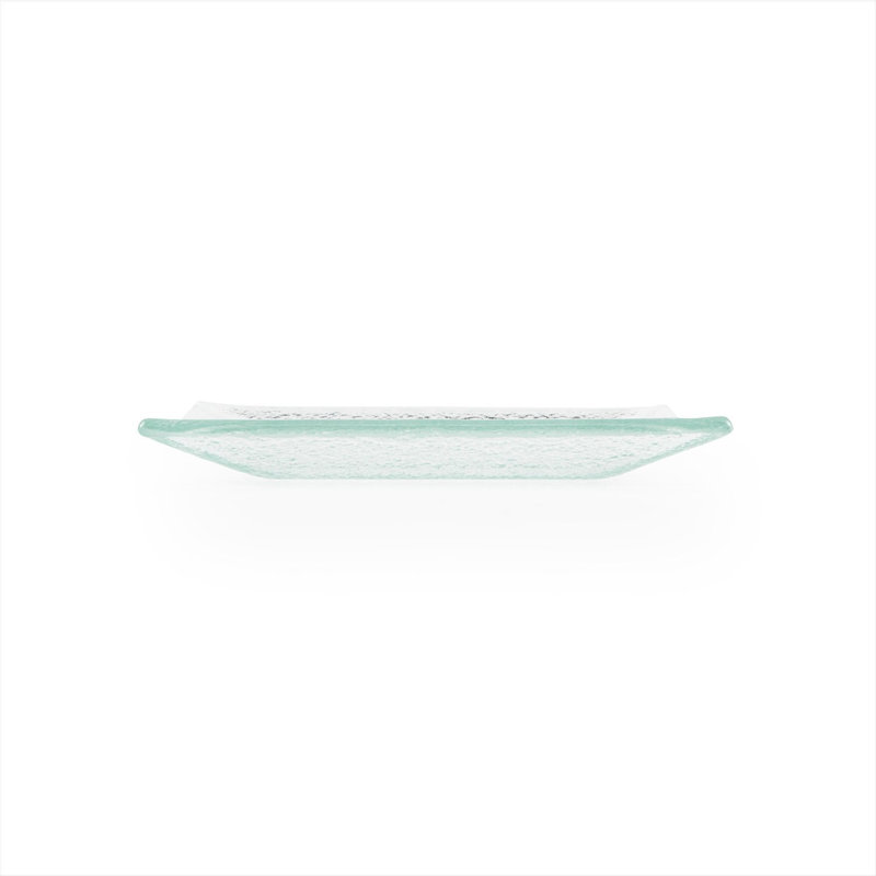 Glass Dinnerware 6.25" x 6" Square Clear Glass Plate (Set of 4)