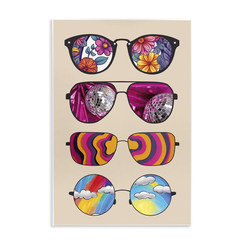 Reflection Patterned Sunglasses Wall Plaque, design by CAD Designs, 15" H x 10" W