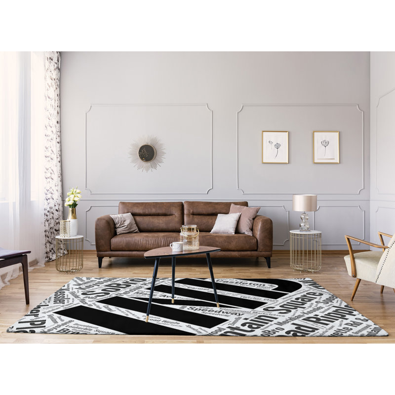 Tapis à tissage plat area black, Rectangle 8 pi x 10 pi