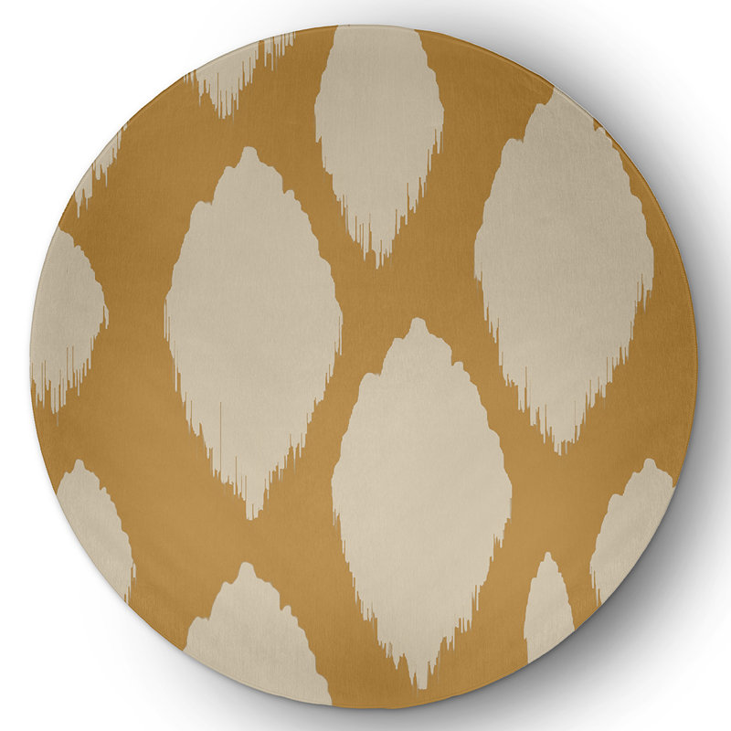 Dunder Chenille Abstract Indoor Rug, Round 5'