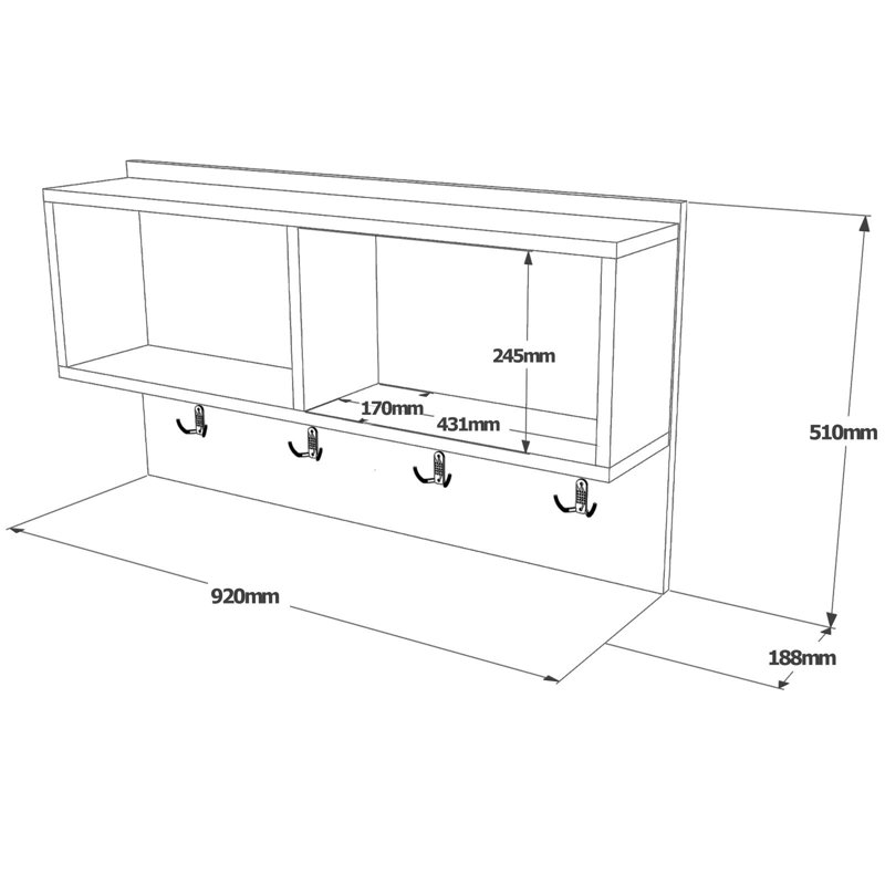 Locelso Floating Shelf, Natural