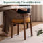 Tabouret de coiffeuse en bois massif MCM avec siège rembourré, pour chambre à coucher et vestiaire-81782451-81782600