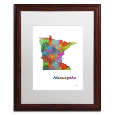 « minnesota state map-1 », impression encadrée à l’image