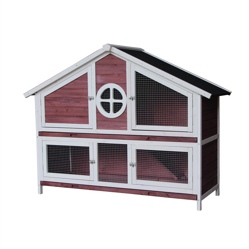 Cage à lapin avec rampe Silverstri, Rouge