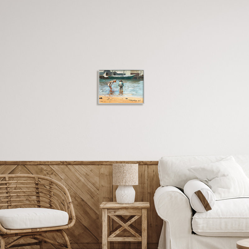 Port de plaisance People Beach, H 11 po x l 14 po x P 1,5 po, Estampe numérique Farmhouse