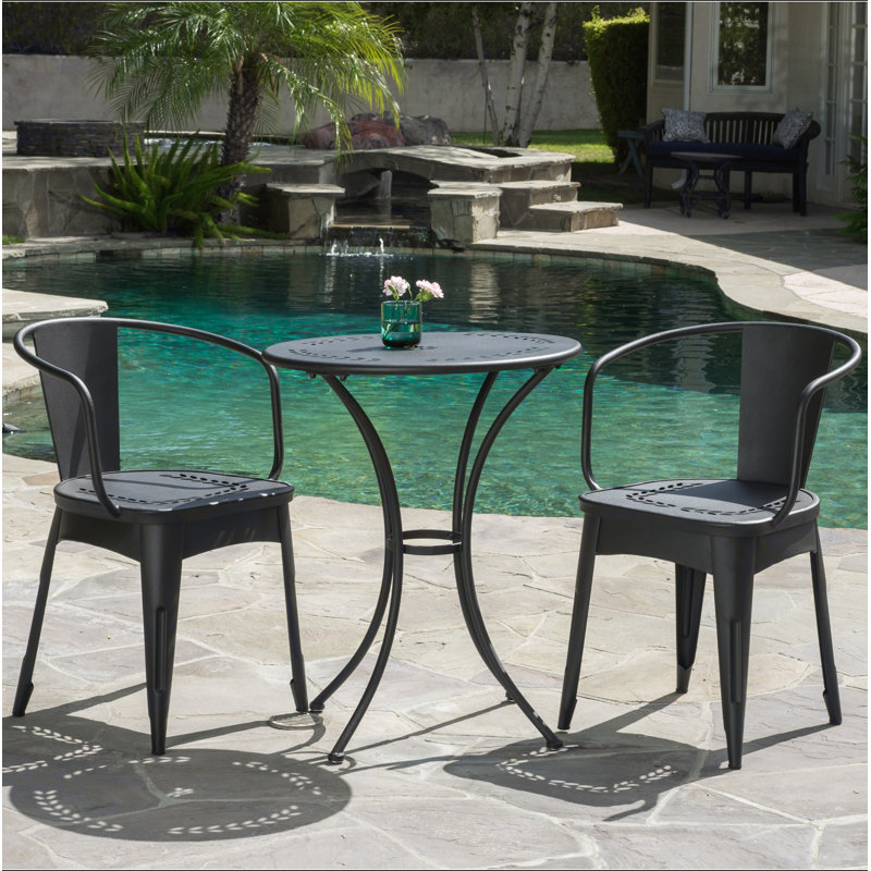 ENSEMBLE MÉTAL 3 PCS LOURDES, Noir
