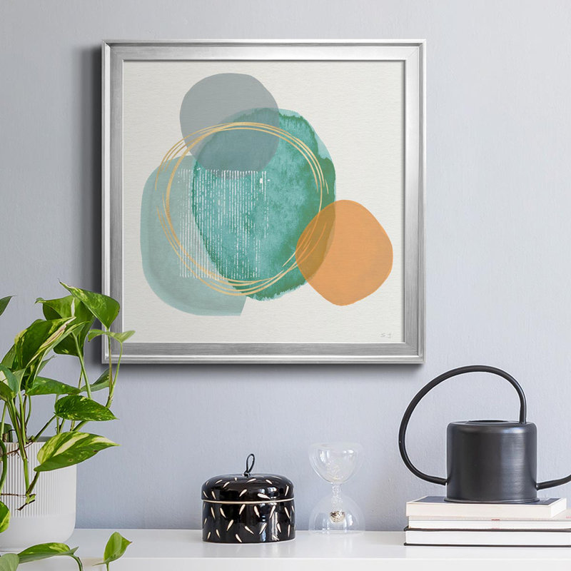 River Jewels II - peinture sur toile encadrée, H 17,5 po x l 17,5 po x P 1,5 po, Argent
