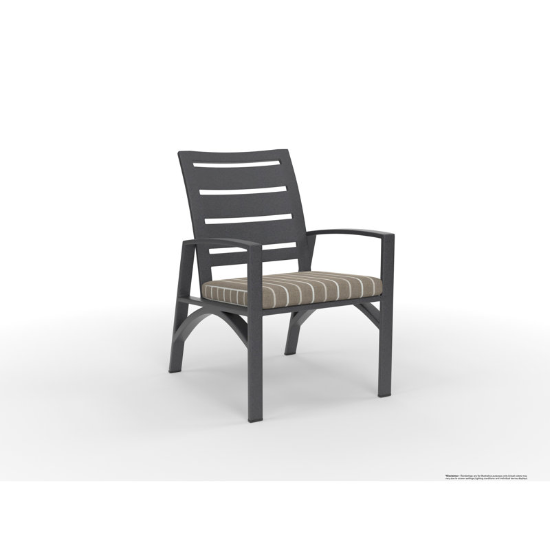 Arc Outdoor Dining Armchair, Graphite, Sterling Alpaca