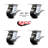 4 Piece Rubber on Aluminum Caster Set