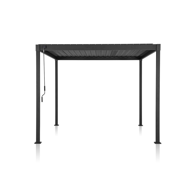 Charcoal 10' x 10' Galvanized Steel Louvered Pergola