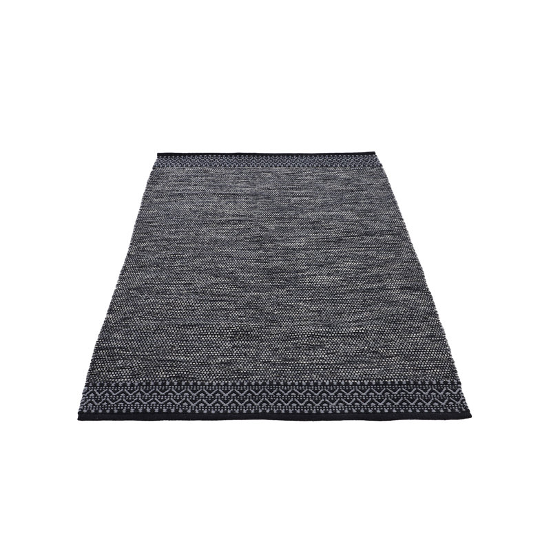 Handwoven Handmade Kilim Cotton Black/Navy Rug, Rectangle 200 x 250cm