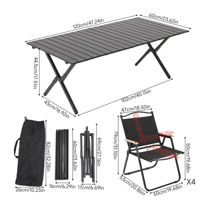 Patio Dining Set Table,, 44.5cm H x 120cm W x 60cm D