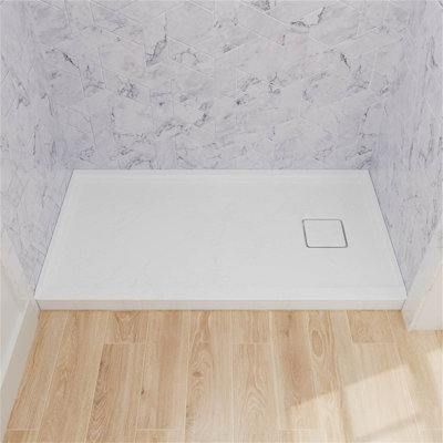 60 In. X 32 In. Rectangle White Acrylic Bathroom Alcove Shower Pan Base With Right Hand Drain