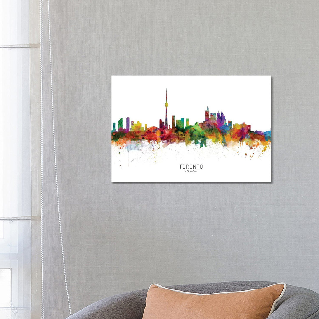 Toronto Canada Skyline by Michael Tompsett - Wrapped Canvas Print