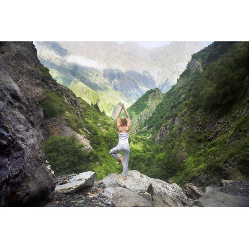 Yoga In The Mountains - Wrapped Canvas Print, 61cm H x 91cm W