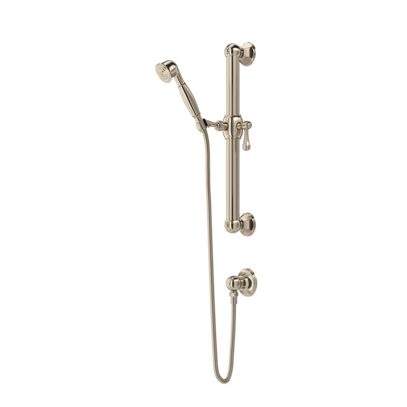 Palladian® Handshower Set with 24" Grab Bar and Single-Function Handshower, Satin Nickel