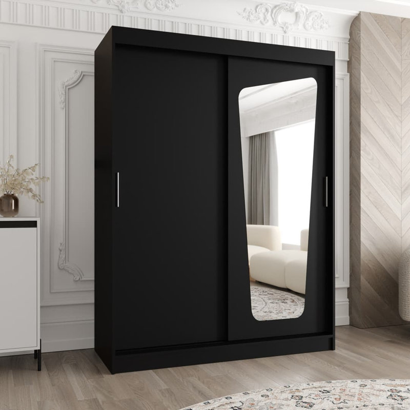 Sundhas Manufactured Wood Wardrobe, Black