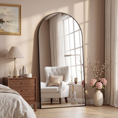 Oversized Arch Full Length Mirror with 3 Mounting Methods