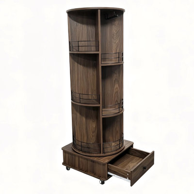 360° Rotating Wine Rack Stand with A Drawer