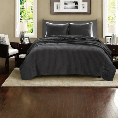 Black Reversible King Bedding Set, Microfiber Comfort, Farmhouse Style