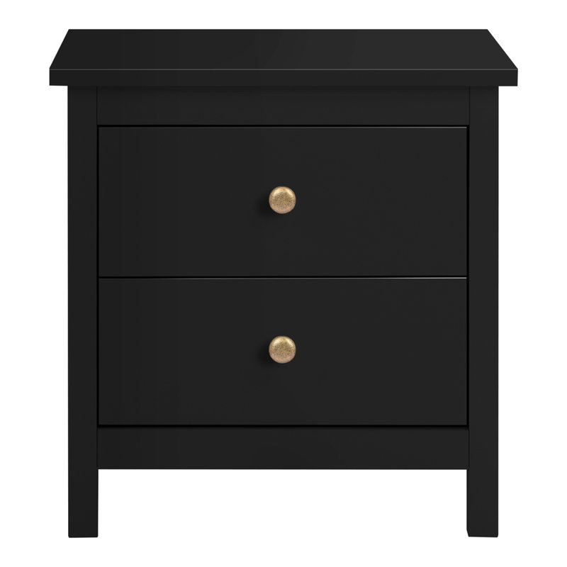 Akeia 50cm W Manufactured Wood Bedside Table, Black