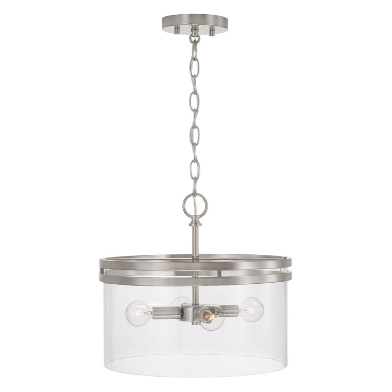 Yahiya 4 - Light Drum Pendant, Brushed Nickel