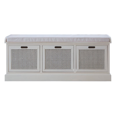 Cotton Upholstered Storage Bench