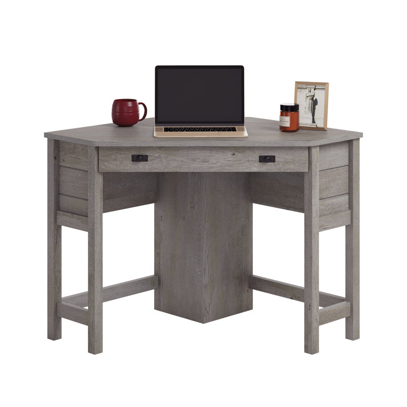 Bureau d'ordinateur de coin, finition brune