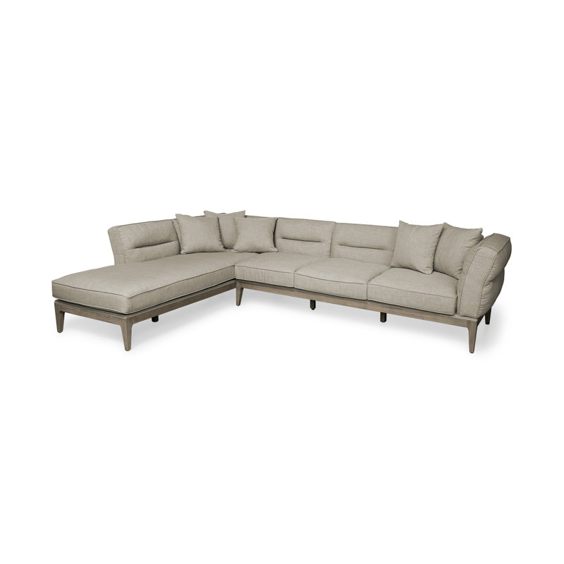 Cassandra Upholstered L-Shaped Sectional, Left Hand Facing, Beige