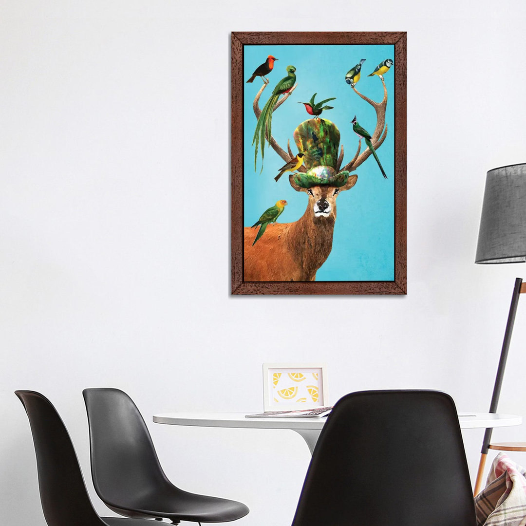Deer With Birds by Coco De Paris - Print on Canvas