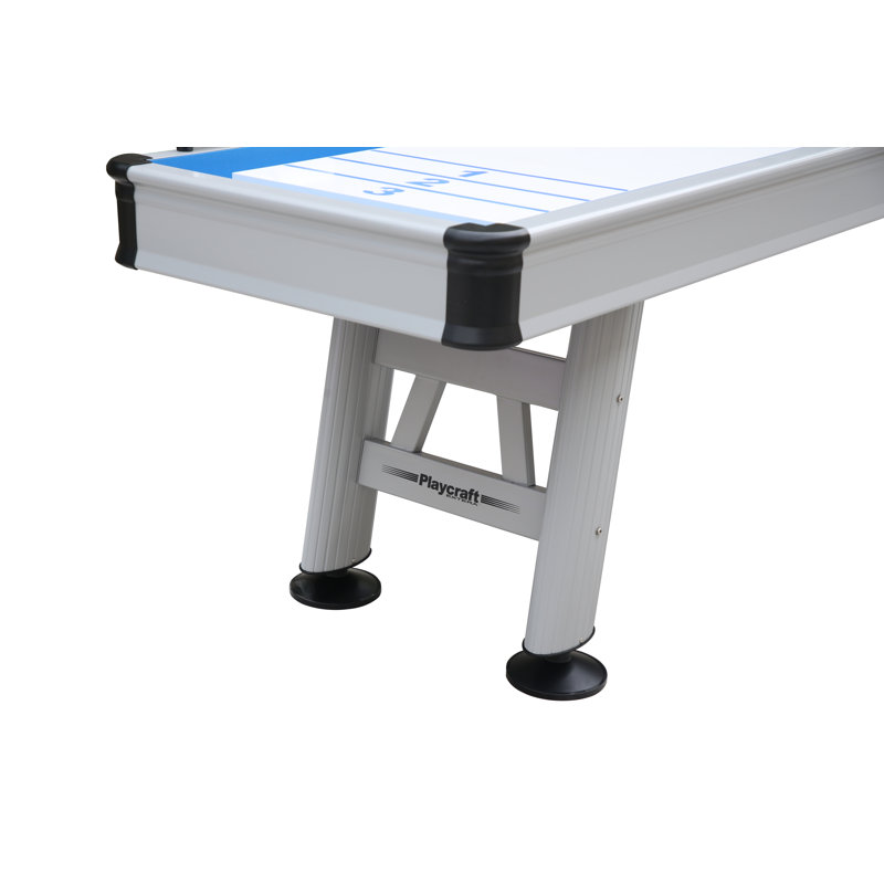 Playcraft 12' Aluminum Outdoor Shuffleboard Table with Electric Blue Accent