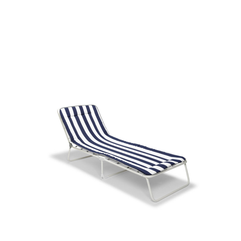 Chiemsee 3-Legged Lounger, White, Blue/White