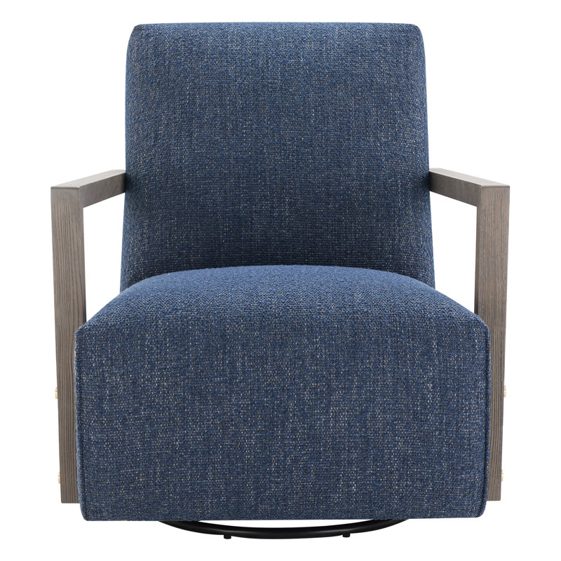 Fauteuil d'appoint pivotant rembourré Camino, Boucle Merino Indigo Performance