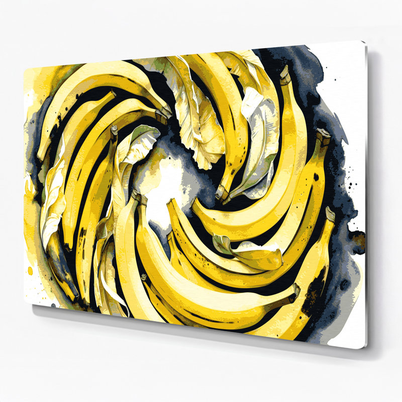 Fruit Banana Brown Metal Wall Art, 11" H x 14" W
