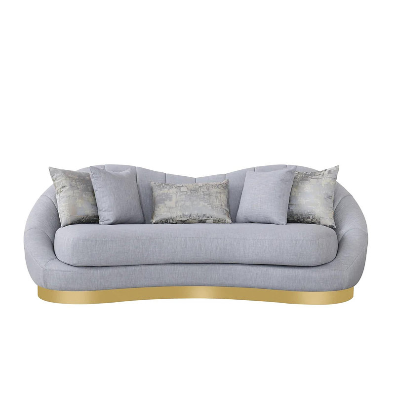 Ensemble de salon Donvers, Tissu gris tourterelle