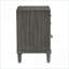 Table de chevet 2 tiroirs transitionnelle grise - mobilier de chambre en placage de bois