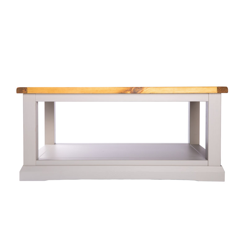 Harrell Frame Coffee Table with Storage, Grey/Oak
