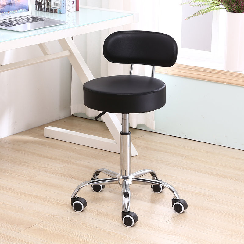 Tabouret de laboratoire avec roulettes, Noir