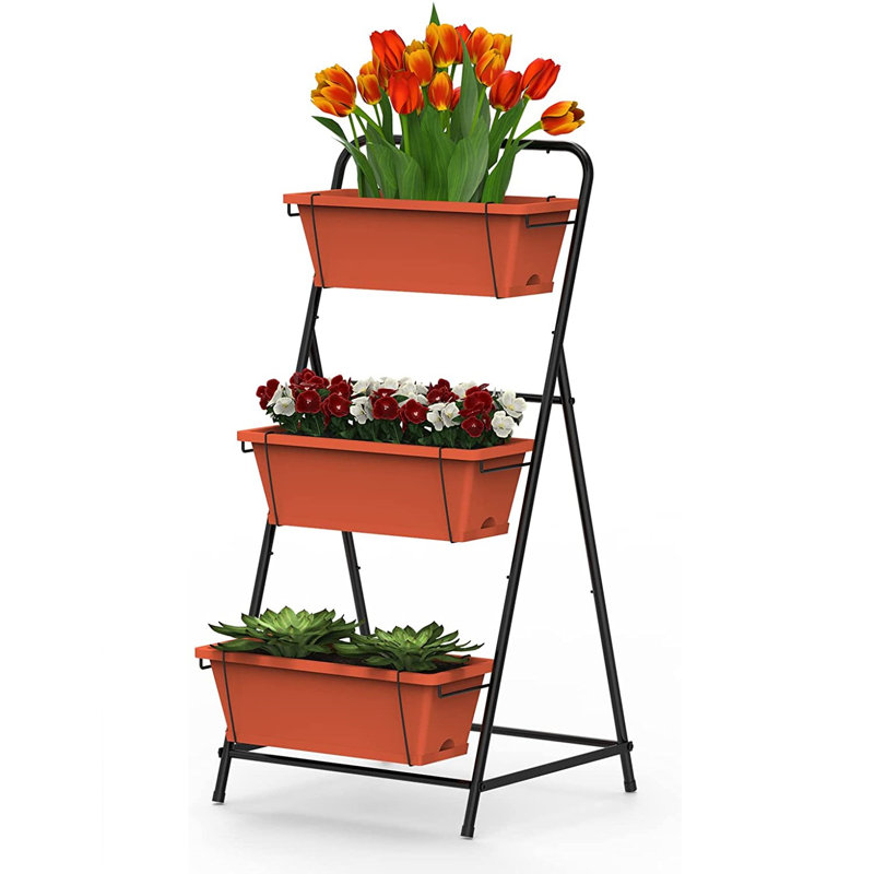 Jardin vertical en plastique Nathanim, Rouge, H 38 po x l 18 po x P 17,7 po
