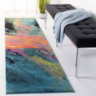 Rizzuto Abstract Blue/Orange Area Rug